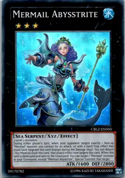 Yugioh Mermail Abysstrite CBLZ-EN050 Super Rare NM - Image 1