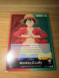 Bandai One Piece CCG Monkey.D.Luffy Leader Romance Dawn OP01-003 Post Errata - Image 2