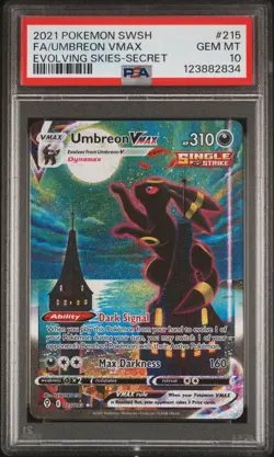 2021 POKEMON SWORD & SHIELD EVOLVING SKIES SECRET FULL ART/UMBREON VMAX PSA 10 - Image 1