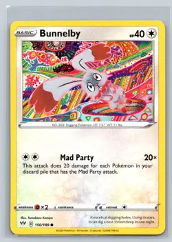 Bunnelby #150/189 SWSH03: Darkness Ablaze Common - Pokemon Cards E15 - Image 1