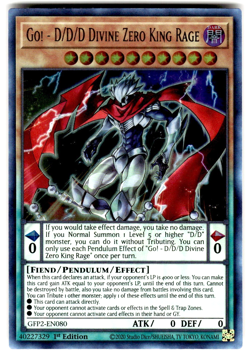 YuGiOh 2nd Haunting Card GFP2-EN080 Go! - D/D/D Divine Zero King Rage - Image 1