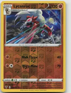 Pokemon Lycanroc 095/185 R Vivid Voltage Reverse Holo NM - Image 1