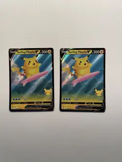(2) Pokemon TCG - CELEBRATIONS - SURFING PIKACHU V 008/025 NM - Image 1