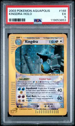 2003 Pokemon Aquapolis Kingdra-Holo PSA 5 with Swirl! - Image 1
