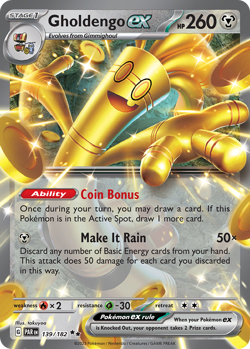 GHOLDENGO EX 139/182 DOUBLE RARE PARADOX RIFT POKEMON NEAR MINT - Image 1