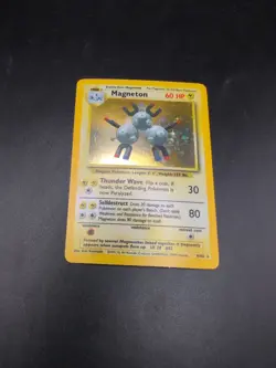 MAGNETON 1999 POKEMON BASE SET GAME HOLO RARE 9/102 LP - Image 1