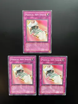 Yugioh Magical Arm Shield SD09-EN032 Common 1st Edition Damaged X3 - Image 1