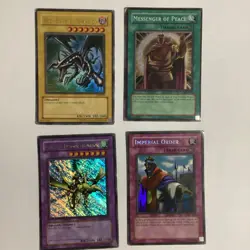 Yu GI Oh - 1996 Konami - SDJ-001, MRL-102, LOB-125, PSV-104 - 4 Holo Rare Cards - Image 1