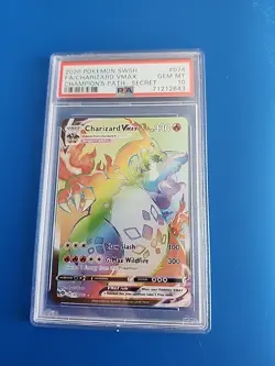 Pokemon TCG Charizard VMAX Champions Path Holo Card 074/073 Secret Rare, PSA 10 - Image 1