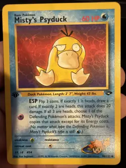 Pokemon Misty's Psyduck Card 90/132 Gym Challenge 1st Edition MP - Image 1