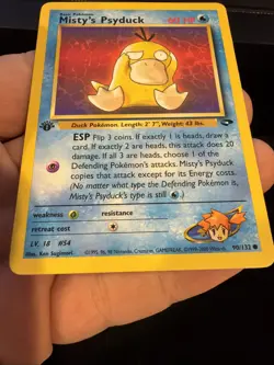 Pokemon Misty's Psyduck Card 90/132 Gym Challenge 1st Edition MP - Image 2