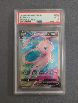 Pokemon Mew V 250/264 - Full Art Holo Card - #250 Swsh08: Fusion Strike - PSA 9 - Image 1