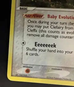 Cleffa 21/115 EX Unseen Forces Yuka Morii Rare Clay Art 2005 Pokemon TCG Card - Image 4