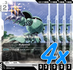 Kapool GD04-074 4x Playset Phantom Aria NM Gundam TCG Militia Unit Card - Image 1