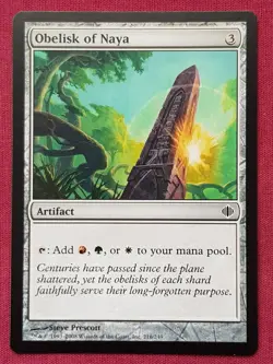 Magic The Gathering SHARDS OF ALARA OBELISK OF NAYA artifact card MTG - Image 1
