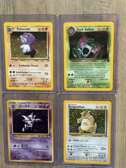 Pokemon TCG 4 Card Holo Lot - Poliwrath + Dark Golbat + Haunter + Kangaskhan - Image 1