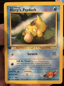 Pokemon Card - Misty's Psyduck Gym Heroes 54/132 Uncommon 1st Edition - Image 1