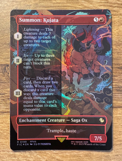 Magic The Gathering MTG Final Fantasy Summon: Kujata #199 *FOIL* Borderless - Image 1