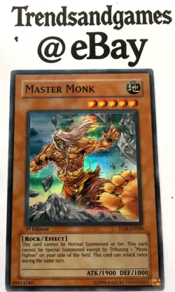 YUGIOH - MASTER MONK - TLM-EN020 - 1ST ED - SUPER RARE - NM - THE LOST MILLENIUM - Image 1