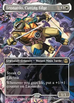MTG Leonardo, Cutting Edge 211 Rare Borderless Teenage Mutant Ninja Turtles - Image 1