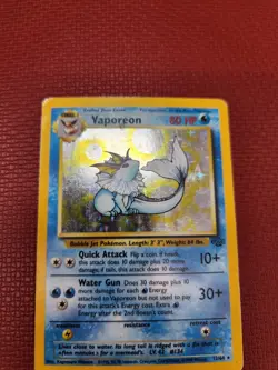 Vaporeon 12/64 Jungle Set Holo Rare Vintage Pokemon Card MP/HP - Image 2