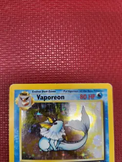 Vaporeon 12/64 Jungle Set Holo Rare Vintage Pokemon Card MP/HP - Image 3