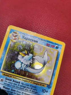 Vaporeon 12/64 Jungle Set Holo Rare Vintage Pokemon Card MP/HP - Image 5