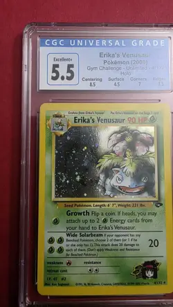 Erika's Venusaur Holo 4/132 Gym Challenge 2000 Pokemon Card CGC 5.5 w/ subgrades - Image 3