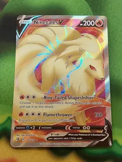 2020 Pokemon Rebel Clash Ninetails V Full Art #177/192 Near Mint - Image 1