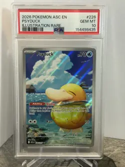 2026 POKEMON ASC EN-ASCENDED HEROES ILLUSTRATION RARE #226 PSYDUCK PSA 10 - Image 1