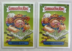 2 Card Lot Garbage Pail Kids 5A/B Coloring Brooke Ronnie Nose BOOK WORMS - Image 1