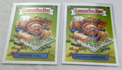 2 Card Lot Garbage Pail Kids 5A/B Coloring Brooke Ronnie Nose BOOK WORMS - Image 3