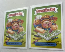 2 Card Lot Garbage Pail Kids 5A/B Coloring Brooke Ronnie Nose BOOK WORMS - Image 4
