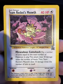 Team Rockets Meowth Black Star Promo 18 - Pokemon Card LP/NM - Image 1