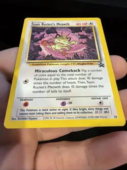 Team Rockets Meowth Black Star Promo 18 - Pokemon Card LP/NM - Image 2