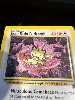 Team Rockets Meowth Black Star Promo 18 - Pokemon Card LP/NM - Image 3