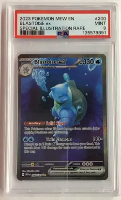 Blastoise ex 200/165 PSA 9 Special Illustration Pokemon 151 Scarlet & Violet TCG - Image 1