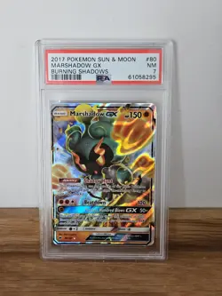 PSA 7 Marshadow GX Burning Shadows Pokemon TCG Near Mint #80 - Image 1