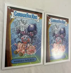 2 Card Lot Garbage Pail Kids Worried Wilbur Shady Charlotte 23a 23b BOOK WORMS - Image 2