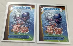 2 Card Lot Garbage Pail Kids Worried Wilbur Shady Charlotte 23a 23b BOOK WORMS - Image 3