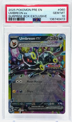 Pokemon Umbreon ex Prismatic Stamped Surprise Box 060/131 PSA 10 Gem Mint TCG - Image 1