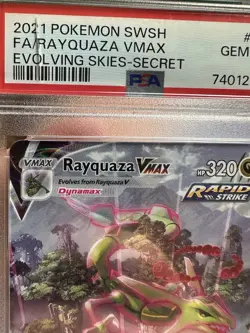 2021 Pokemon Sword & Shield Evolving Skies #218 Rayquaza Vmax PSA 10 - Image 3