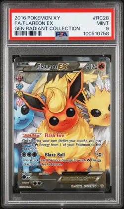 Pokemon Generations Flareon EX RC28/RC32 Radiant Holo Full Art PSA 9 MINT - Image 1