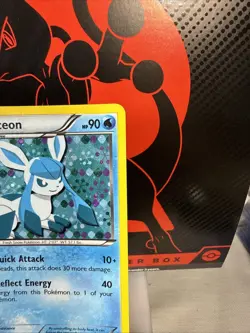 2013 Pokemon BW Black Star Promos Glaceon #BW90 MP PARTIAL DOUBLE SWIRL - Image 3
