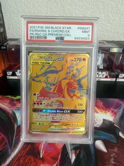 2021 POKEMON SM PREMIUM COLLECTION FULL ART/RESHIRAM & CHARIZARD GX PSA 9 - Image 1