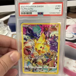Pokemon Pikachu 160/159 SWSH Crown Zenith Full Art Secret Rare Holo PSA 9 2023 - Image 1