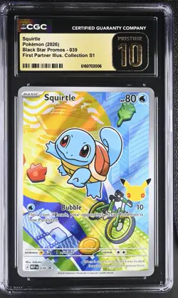 CGC Pristine 10 Squirtle 039 Black Star Promo First Partner Pokemon TCG 2026 - Image 1