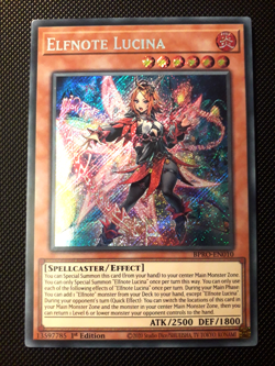Yu-Gi-Oh! Elfnote Lucina, BPRO-EN010, Secret Rare, 1. Edition, Englisch, Near M. - Image 1