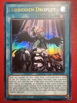 YuGiOh Forbidden Droplet Ultra Rare 1st Edition RA01-EN064 - Image 1