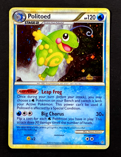 2010 Pokemon POLITOED Unleashed Set COSMOS HOLO HeartGold & SoulSilver Card 7/95 - Image 2